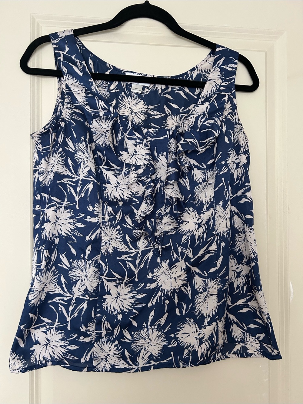 LOFT Ruffle Front Floral Sleeveless Top